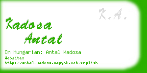 kadosa antal business card